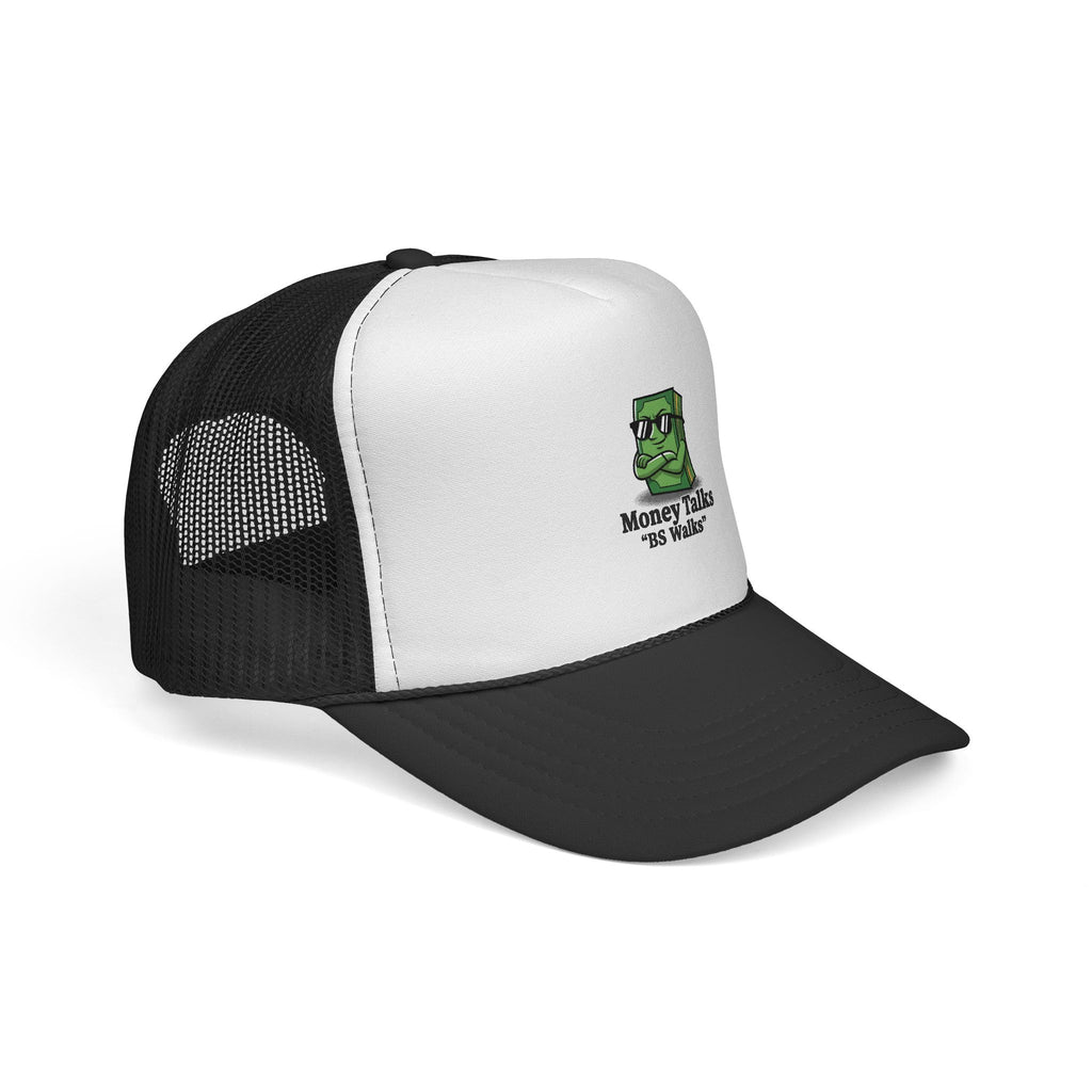Trucker Cap — 'Money Talks, 5 Walks' Cartoon Cash Graphic