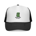 Trucker Cap — 'Money Talks, 5 Walks' Cartoon Cash Graphic